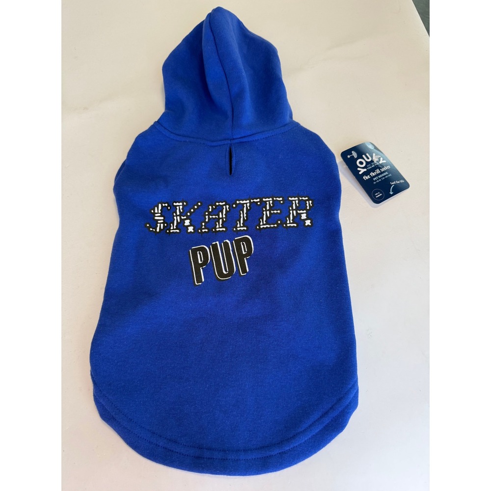 Youly Pet Hoodie Skater Pup Blue Size M The Thrill Seeker‎ Dog Coat